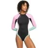 Roxy Womens Active Onesie Long Sleeve Back Zip Swimsuit