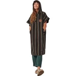 Slowtide Baja Stripe Hooded Towel Change Robe / Poncho
