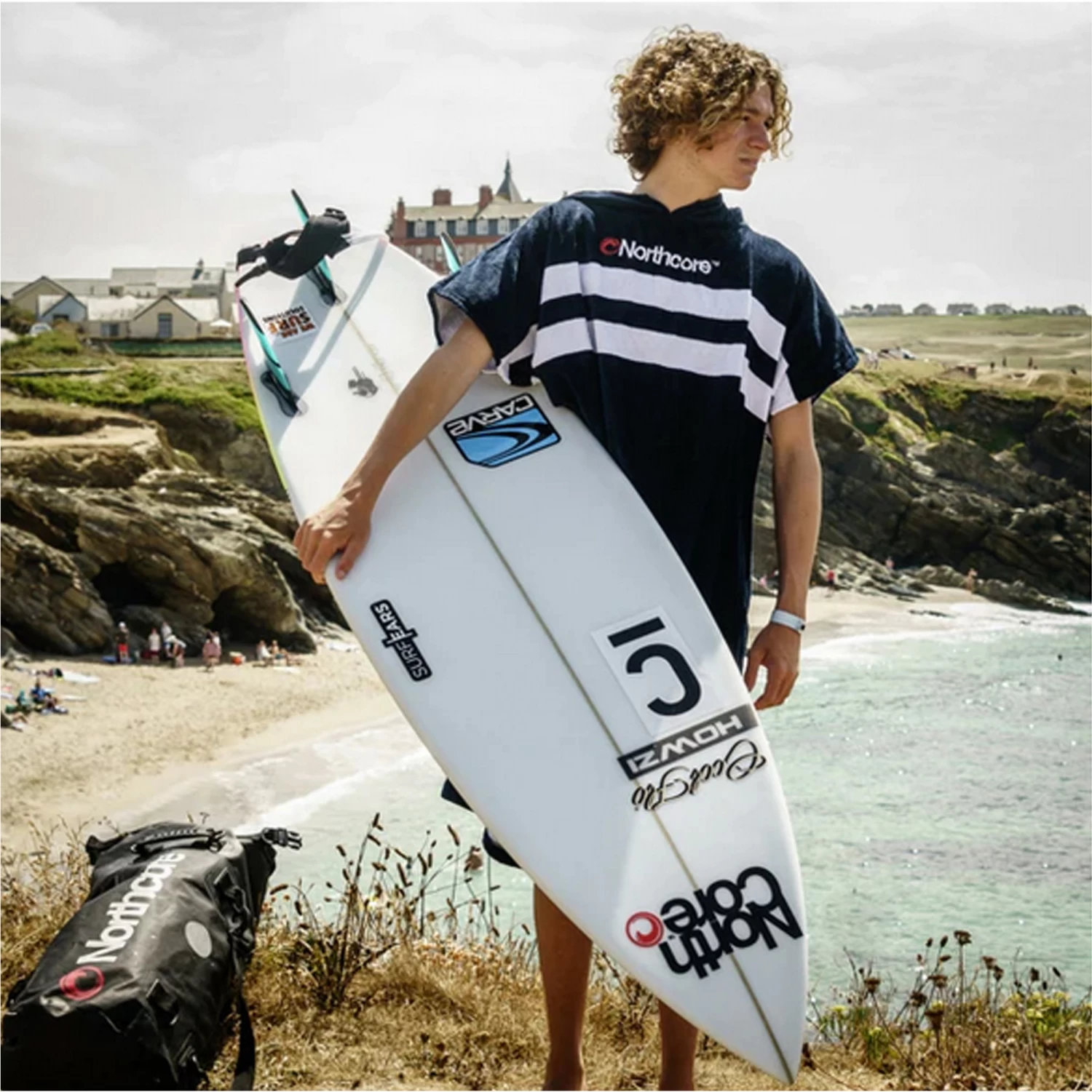 Northcore Beach Basha Stripe Hooded Towel Changing Robe / Poncho - Image 2