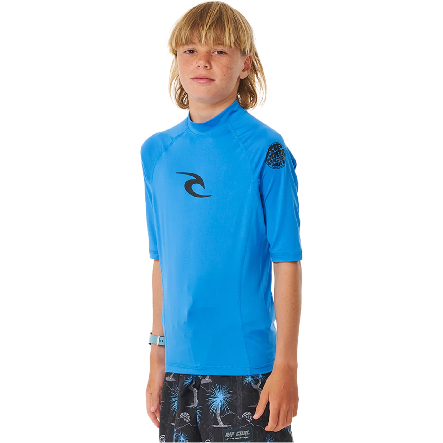 Rip Curl Boys Brand Wave Short Sleeve Rash Vest - Image 4