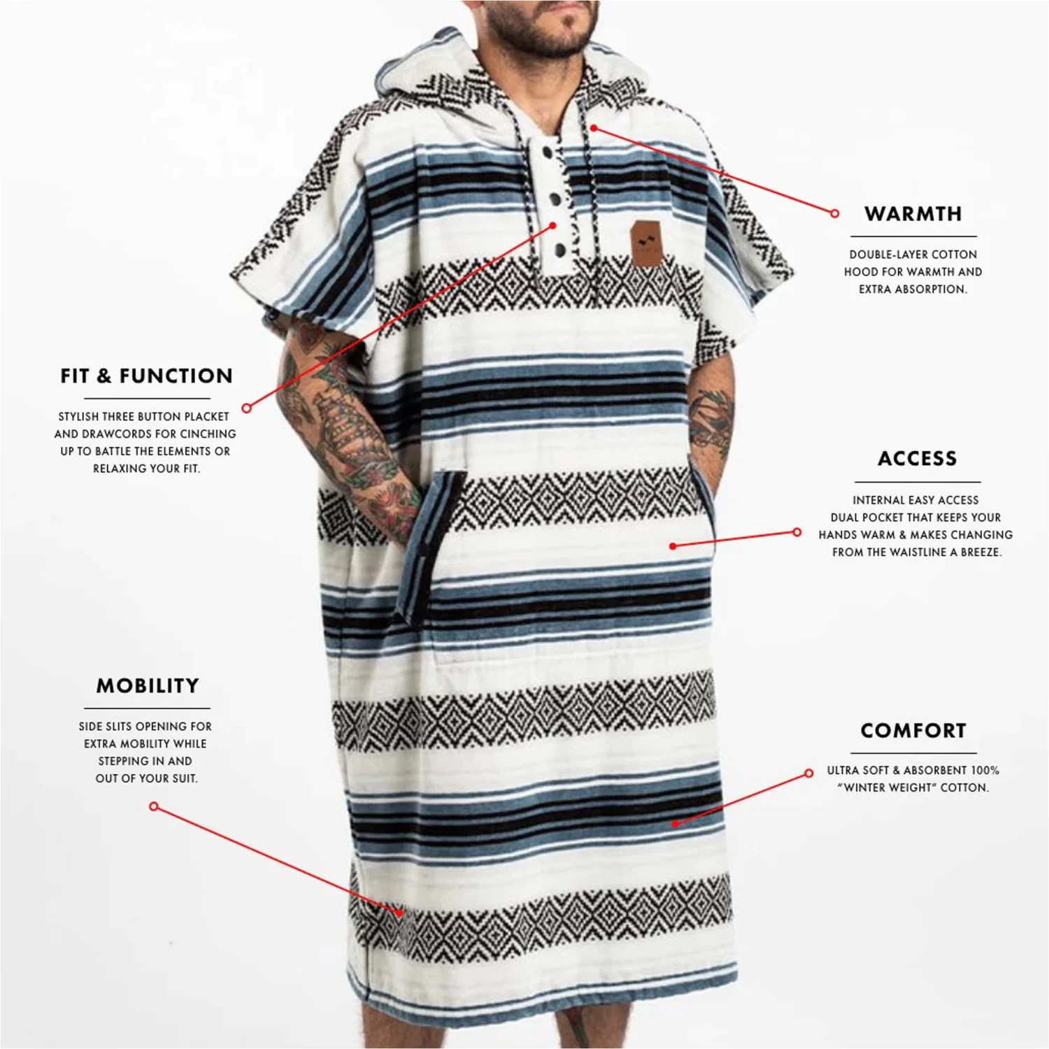 Slowtide Oso Hooded Towel Change Robe / Poncho - Image 4