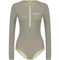 Womens One Piece Long Sleeve Front Zip Swimsuit
